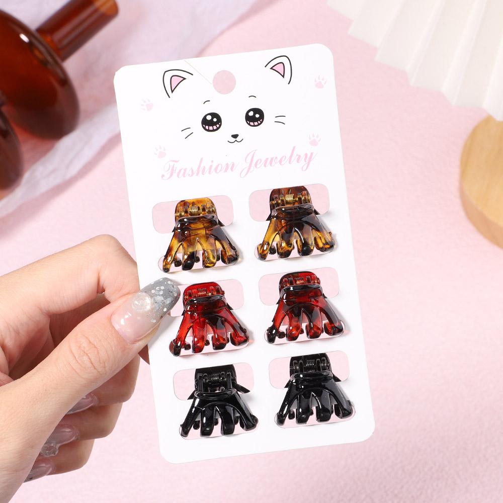 

6PSC/комплект, винтажные элегантные леопардовые маленькие акриловые заколки для волос с когтями для женщин и девочек, заколки для волос, головные уборы, модные аксессуары для волос YSX