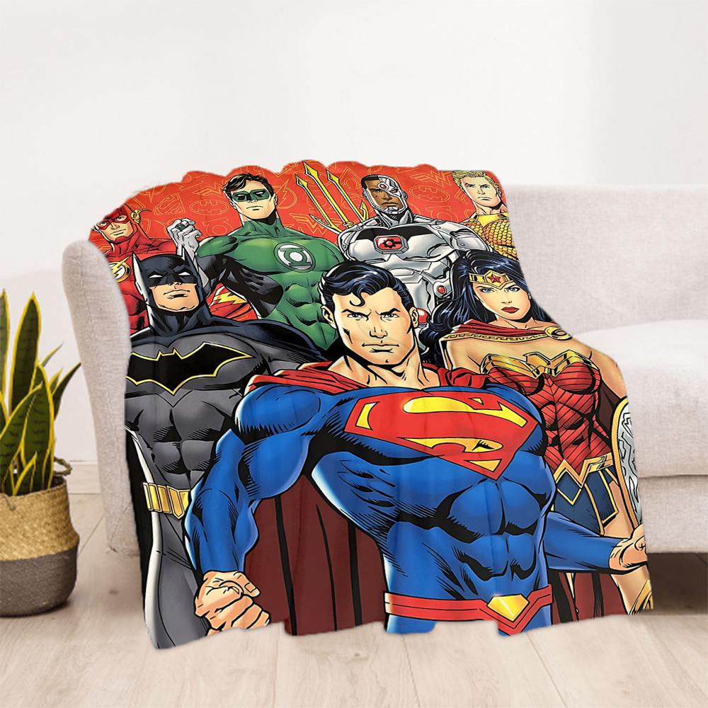 1PC Superheroes Justice Outdoor Blanket Lightweight Flannel, Soft & Warm, All-Season, Outdoor, Camping, Living Room, Office, L1106101