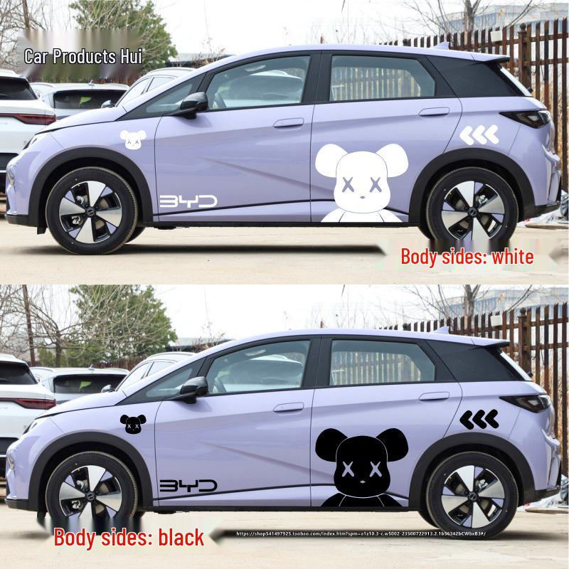 BYD Dolphin Side Body Stickers: Violent Bear Design for Scratch Cover and Decoration