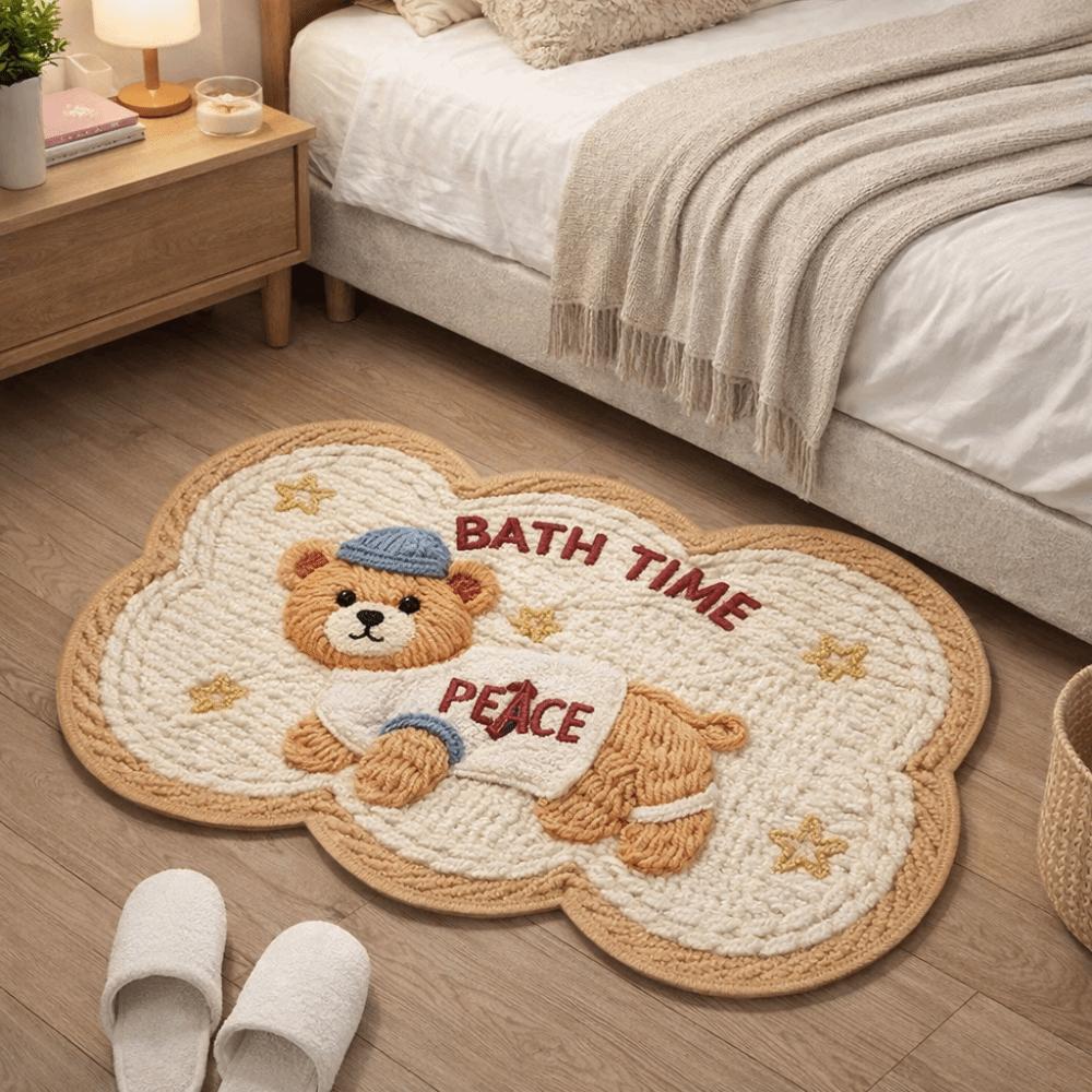 Door Mat Anti Slip Cartoon Floor Mat Absorbent Animal Pattern Entry Doormat Soft Imitation Weaving Kitchen Mats Kitchen