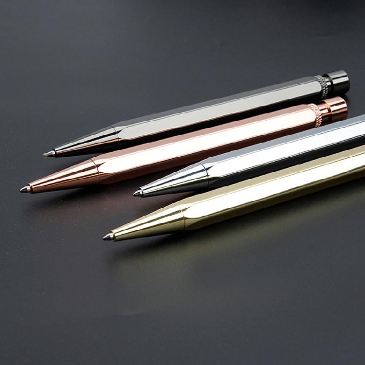 2Pcs Hexagonal Metal Ballpoint Pen Office Signing Pen for Office School 1.0mm Pen Tip Smooth To Write