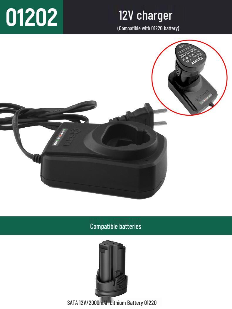 SATA 12V Аккумуляторная батарея для литиевой дрели и зарядное устройство для электрической отвертки (Модель 05806).