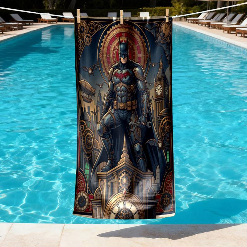 Batman Print Beach Towel Design, Soft, Lightweight. for Home Bathroom, Spa, Pool, Yoga, Surfing, Camping, Gift for Family, Friend