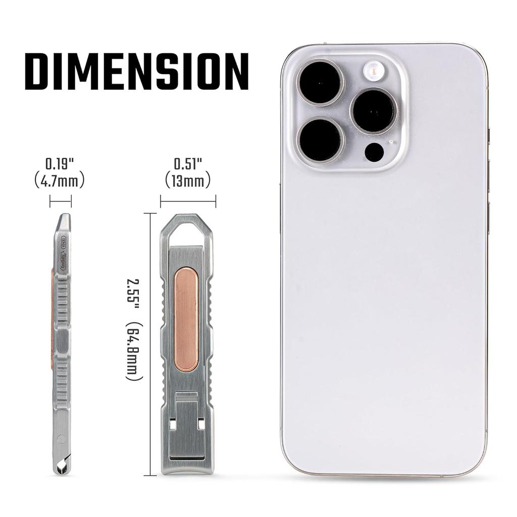 KeyUnity KN00 EDC Foldable Nail Clipper with File, German 4116 Stainless Steel Curved Fingernail Trimmer Cutter for Travel & Everyday Carry