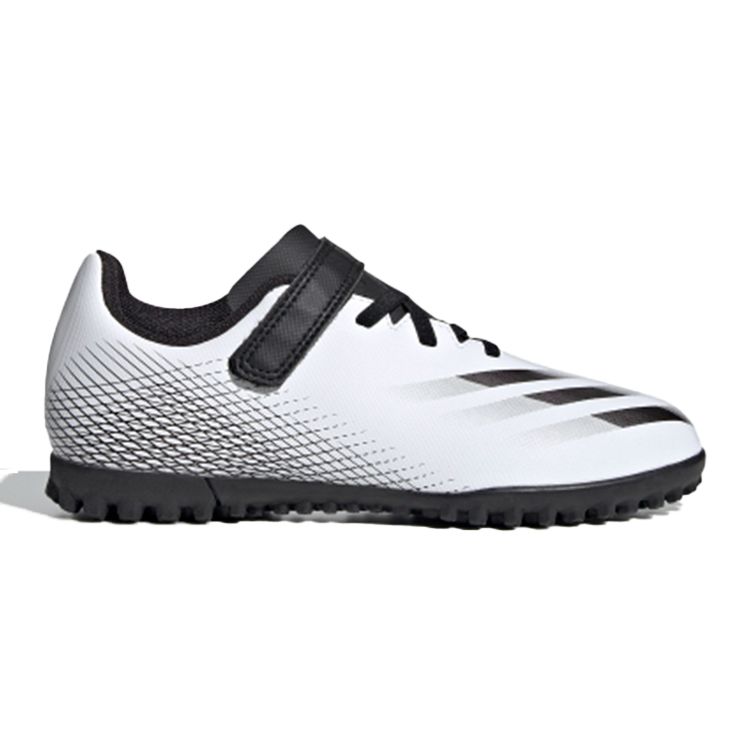 Adidas X Ghosted .4 H&L TF Comfortable Lace-Up Fashionable Versatile Breathable Low-Top Soccer Shoes Kids Soccer Shoes White Black Gray FW9573