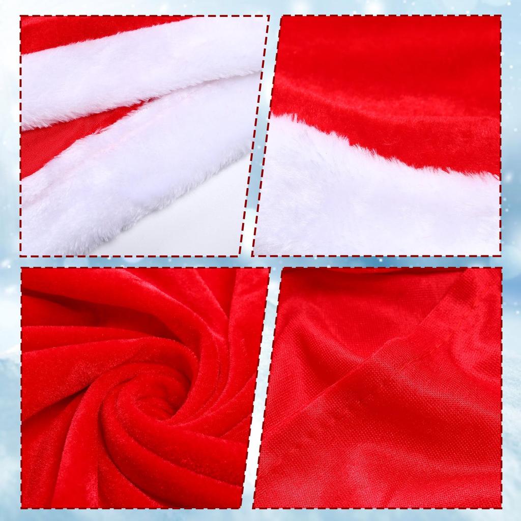 Matreeglam Santa Cosplay Set for Includes Poncho Dress and Cute Christmas Fluffy and Perfect for School Stage and Girls, 3-Piece Set, Hat. Costume,