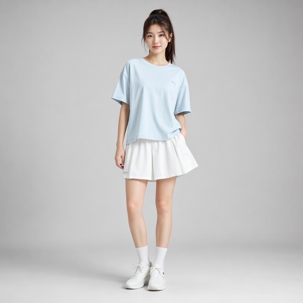 Puma X The Powerpuff Girls Moisture-Wicking Mid-Rise Fashion Pleated Casual Skirt Women skirts 63747302