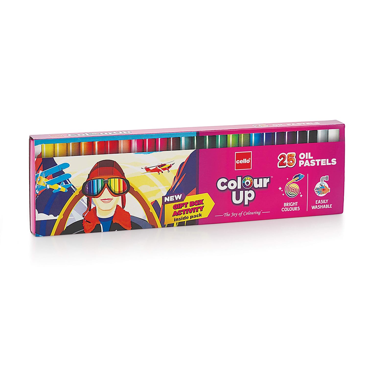 

Масляные мелки Cello ColourUp 25 цветов | Яркий набор для раскрашивания для детской художественной школы Креативный Подарочный Набор для Приключений Нетоксичный