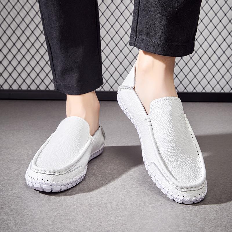 Fashion Brand Men'S Breathable And Anti Slip Loafers For Spring, New Men'S Comfortable Soft Soled Handmade Stitched Casual Shoes