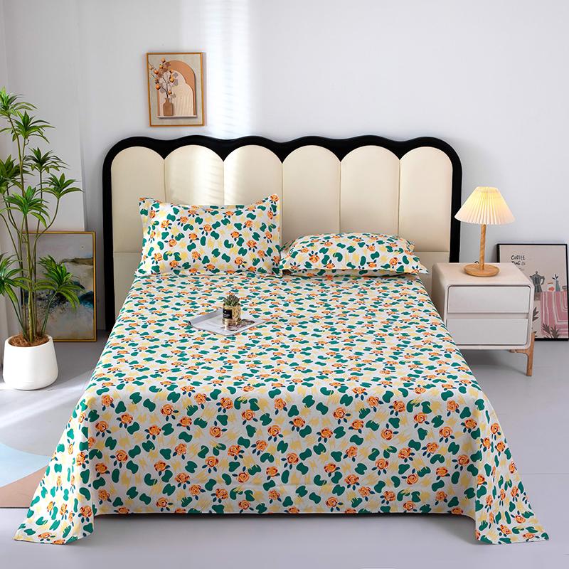 1pc Cotton Thick Bed Sheet Flower Series Double Top King Sheets for Girls Boys Kids Single Queen King Size Bed Linen