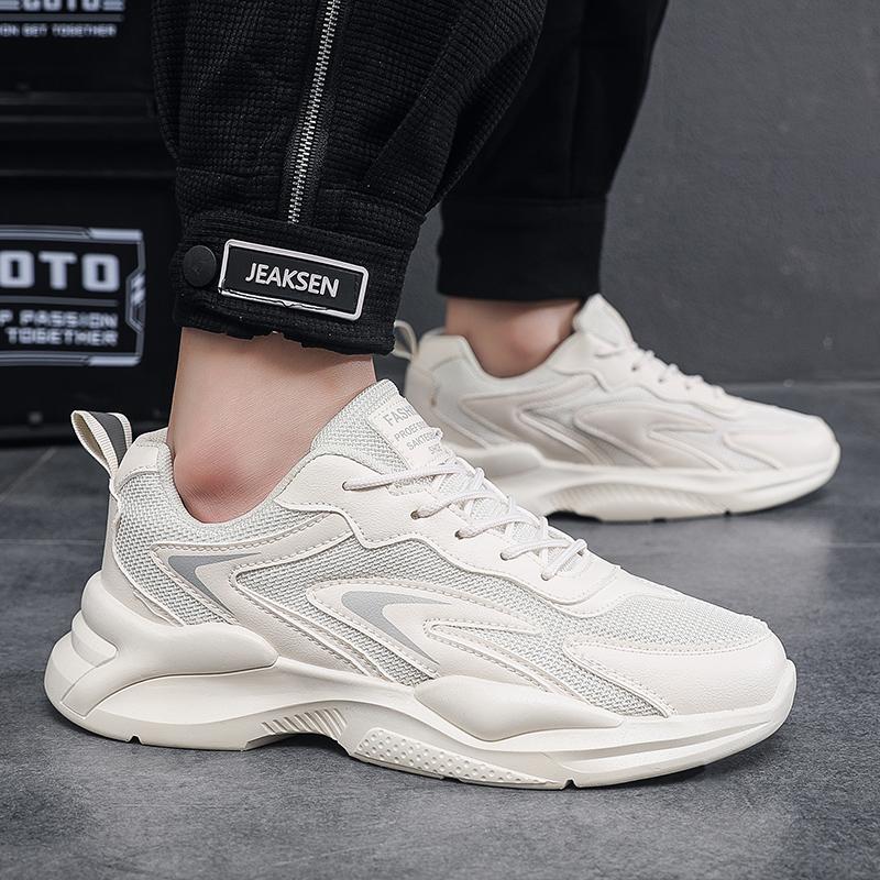 New Fashion Men 's Four Seasons Comfortable Thick Sole Shoes Students BoysTrending Soft Sole Breathable Casual Running Sneakers