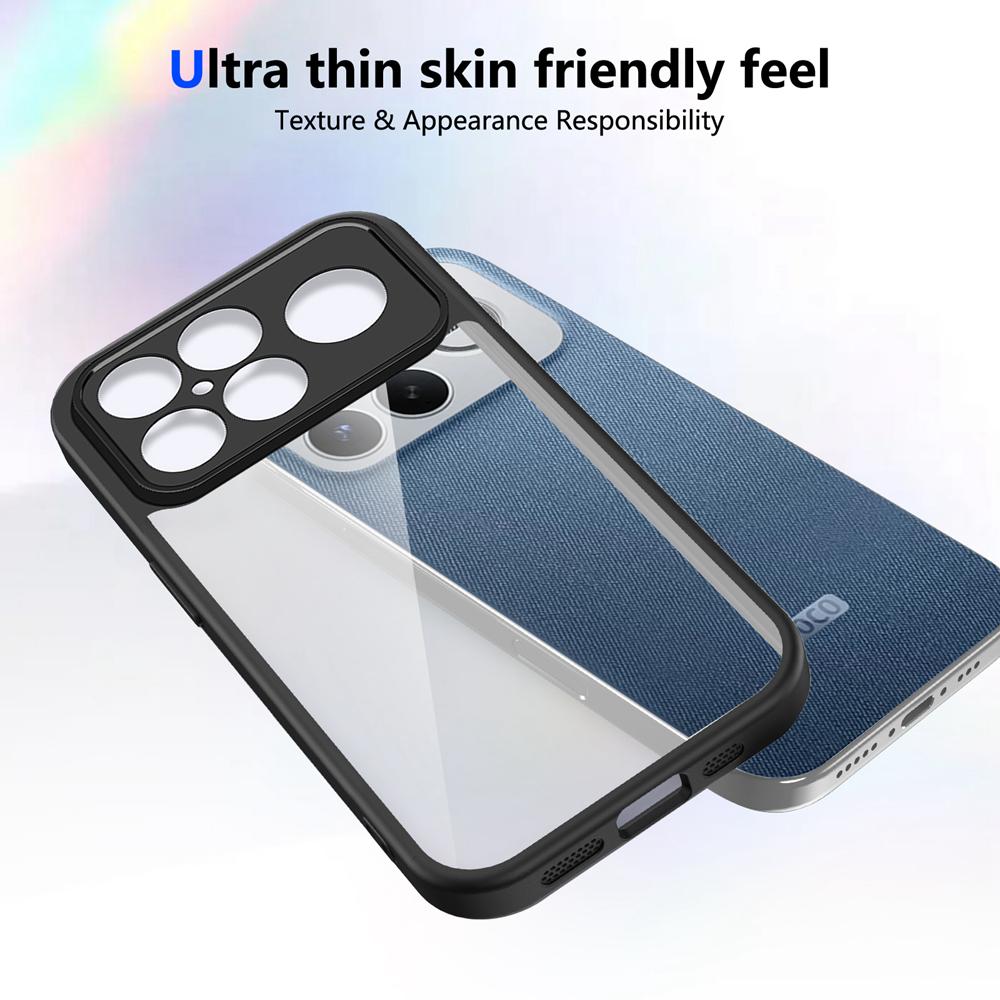 KEYSION Transparent Phone Case for Xiaomi POCO F8 Ultra Soft Silicone+PC Clear Shockproof Phone Back Cover for POCO F8 Pro