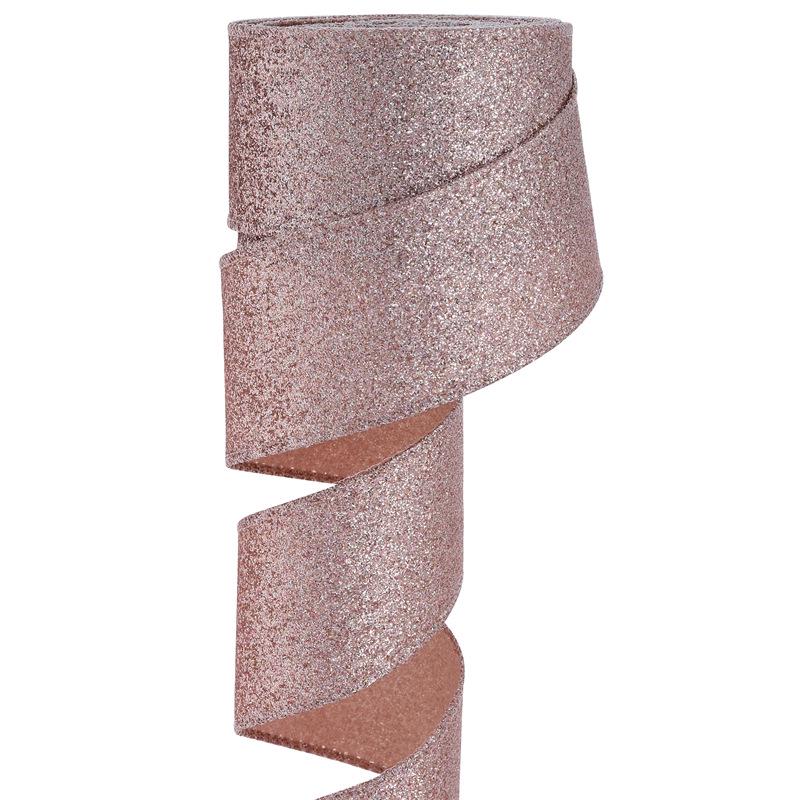 European & American Christmas Tree Decoration: Handmade Shiny Ribbon Flowers, Bows & Blue Iridescent Streamers