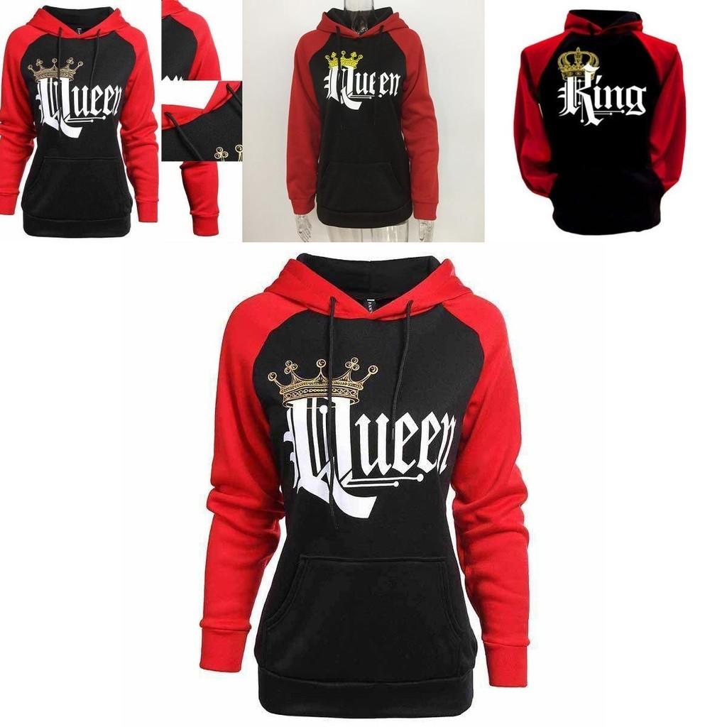 Luxurious King And Queen Crown Couples Matching Hoodies For Men And Women