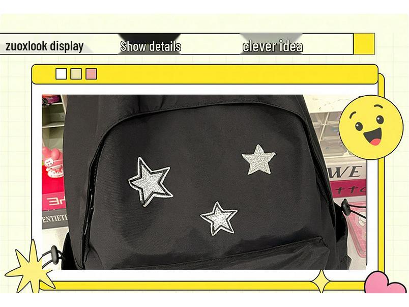 Rucsac Stil Colegiu pentru Femei - Design Stea Japonez & Coreean pentru Studenți