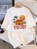 Women TShirt Cotton Summer Good Times Tan Lines Printed T Shirt Loose ONeck Soft Comfortable Tops Holiday Casual Woman Clothes