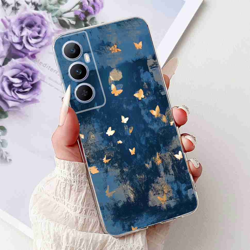 For Realme C65 Case Cute Cartoon Butterfly Cover Soft Silicone Phone Case Fundas For Realme C 65 C65 RealmeC65 4G Bumper