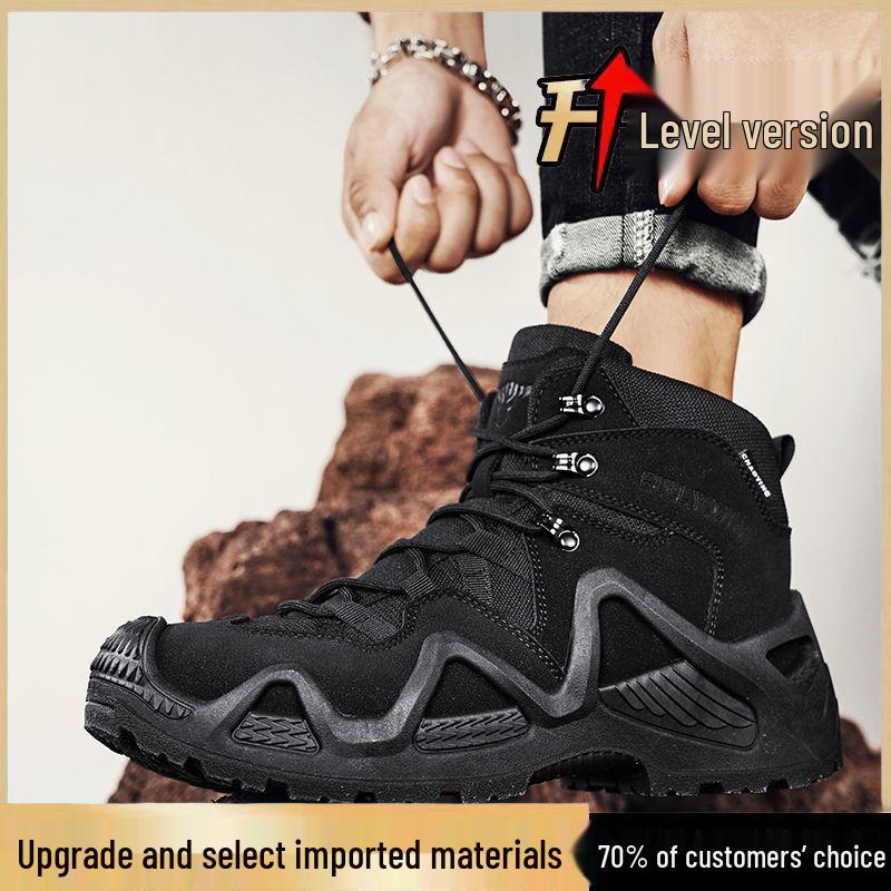 Men's 2025 Autumn High-Top Hiking & Work Boots - Non-Slip, Wear-Resistant for Outdoor & Construction.