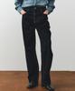 NOIRER FOR WOMAN Velvet Straight Denim Pants (Navy)