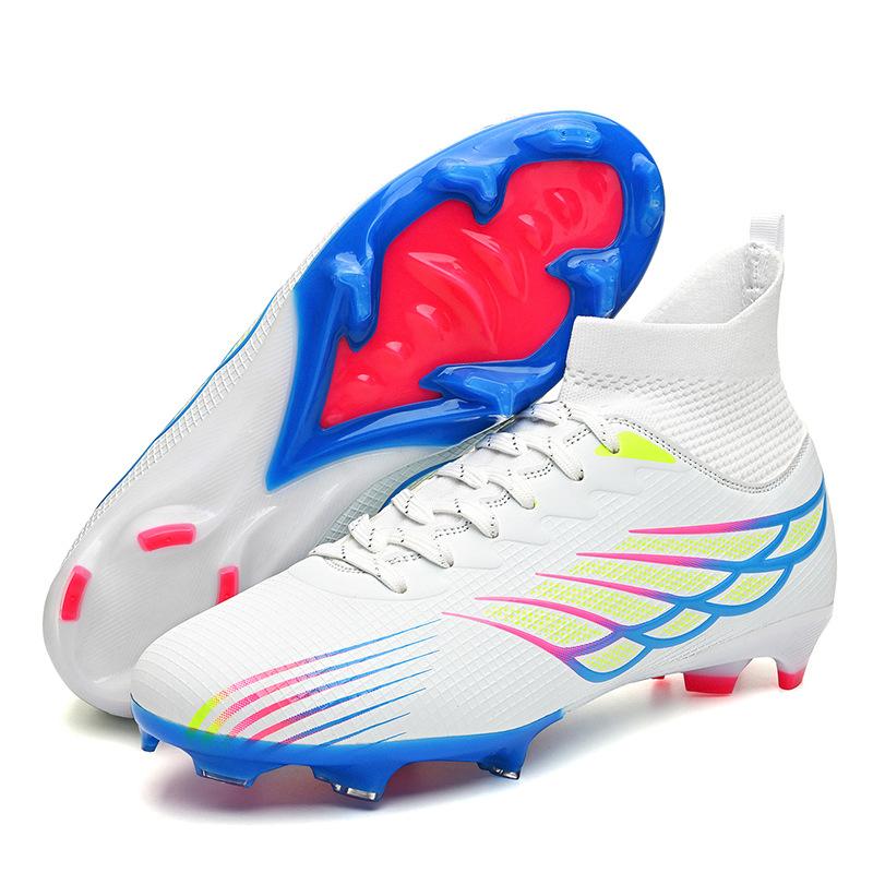 High-top football shoes tf broken nails artificial turf AG nails leather feet boys and girls children and adolescents students training shoes
