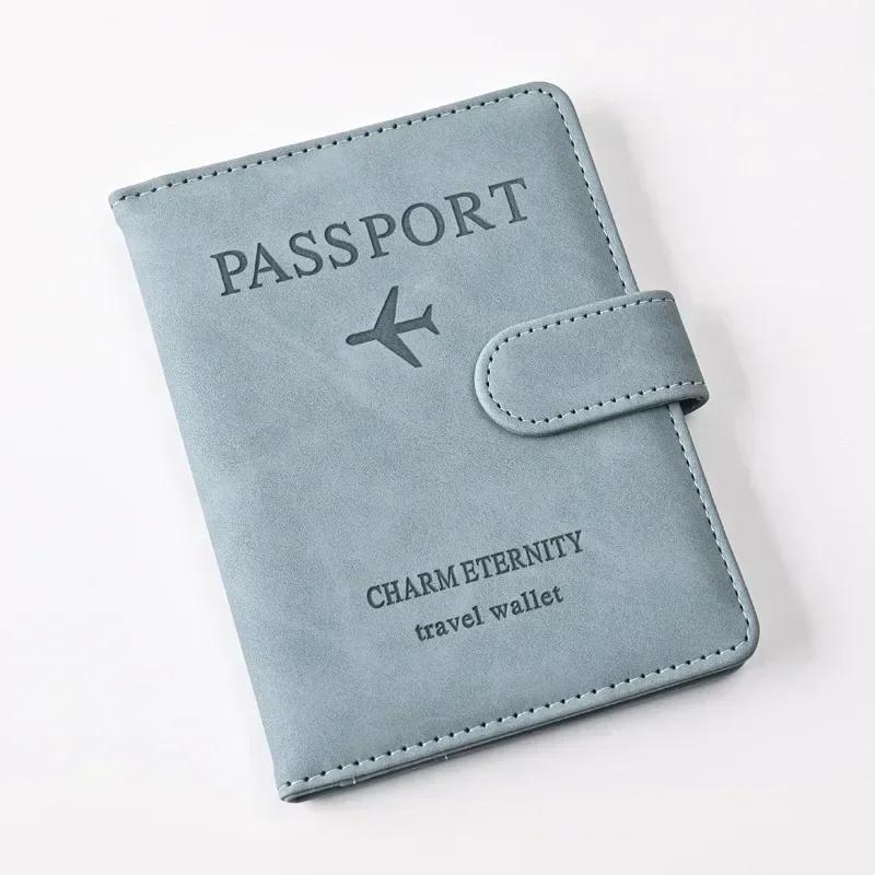PU Leather Passport Cover Multi Card Slots ID Card Holder Document Cover Passport Holder Ticket Clip Travel Accessories Wallets