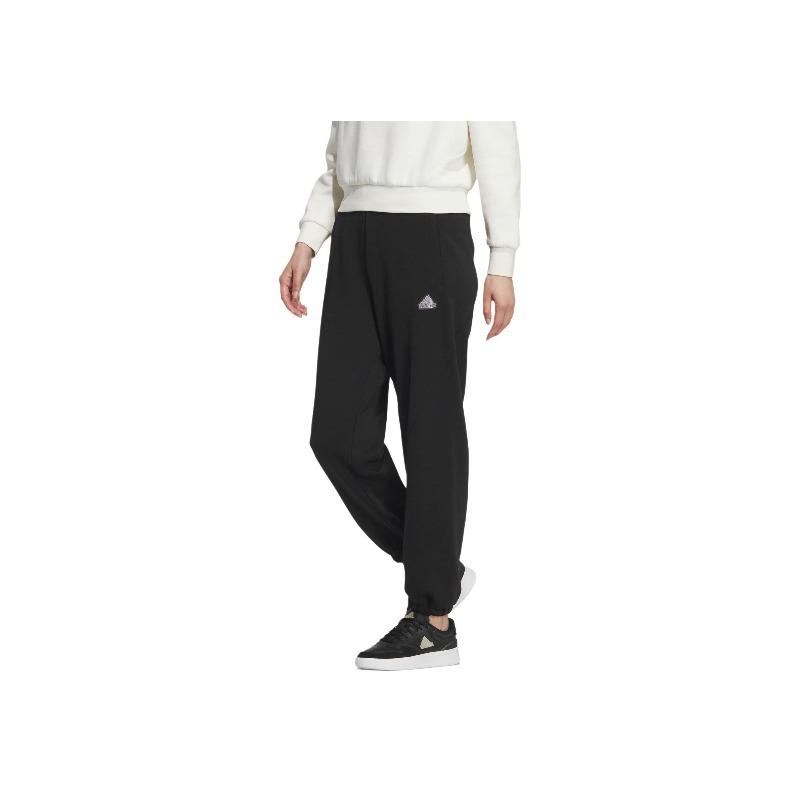 adidas FW24 Small Logo Tracksuit Series Fashion Comfortable Versatile Elastic Cuff Knitted Sports Pants Women Bottoms Black JJ3561