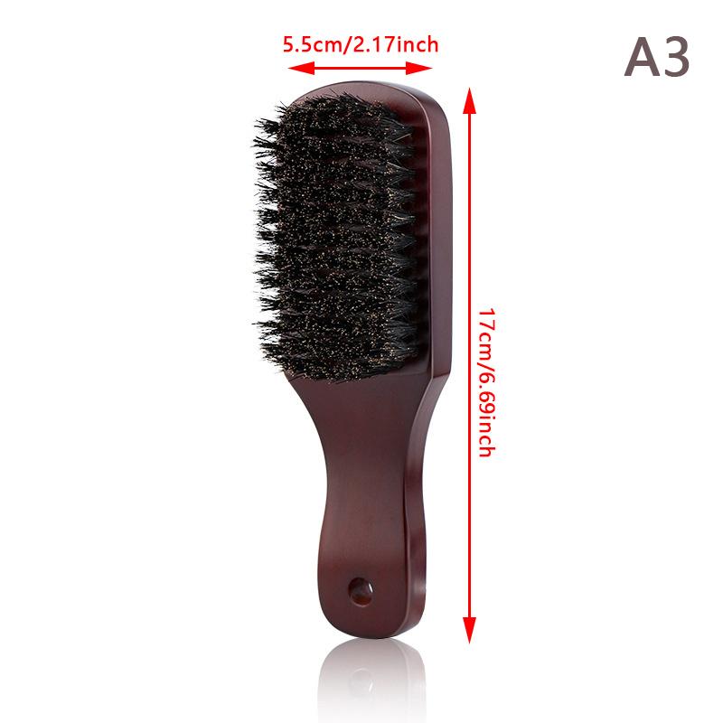 

Hair Brush Wood Handle Boar Bristle Beard Comb Styling Detangling Straighten Brown Boar Bristles Massage Comb