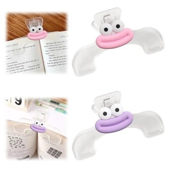 Stationery Clip 2-piece Set Plastic Transparent Textbook Cute Clear Convenient Easy Use Food Storage Document Paper Office Supplies Home Bookstore +