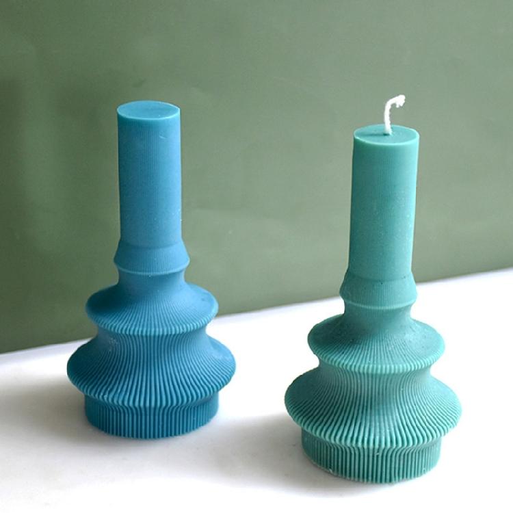 Striped Candle Holder Silicone Mold Epoxy Resin Candle Mould Home Decor Handmade