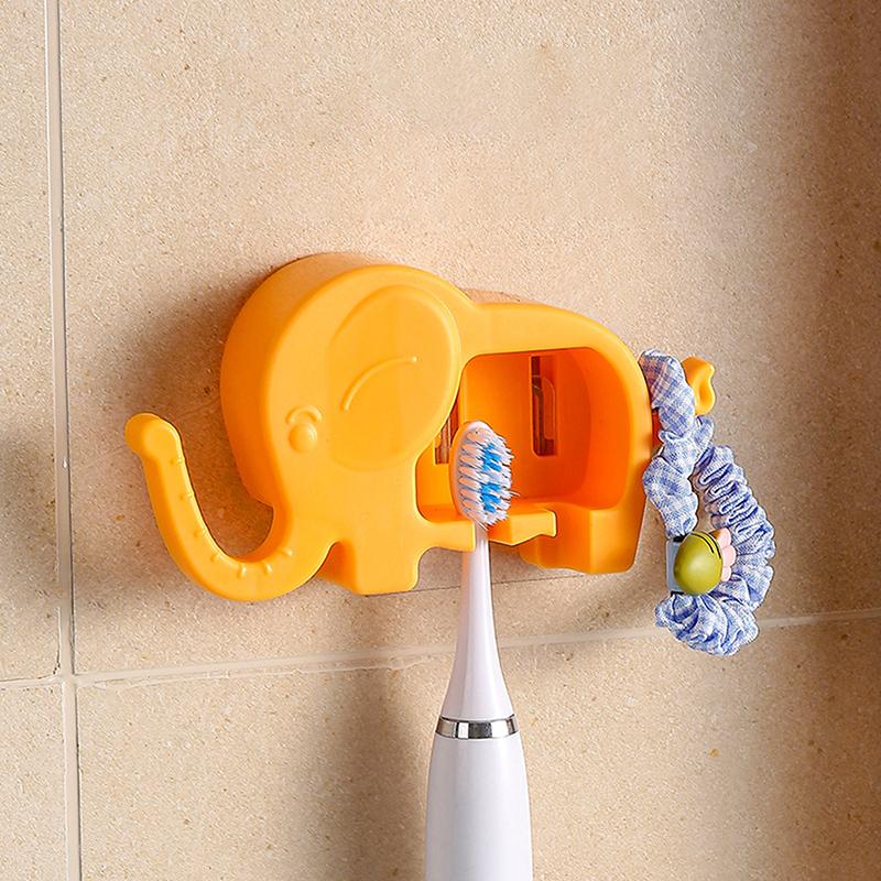 Elefant Zahnbürstenhalter Aufbewahrungsregal Stanzfrei Cartoon Mundspülbecher Zahnbürstenbecher Wandmontiertes Aufbewahrungsregal