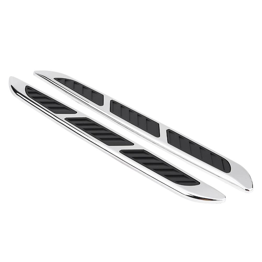 

Automotive Exterior Hood Door Side Ventilation Trim Sticker Decorative Trim 2 Pcs + Silver 36.5 * 3.7 Cm Celsius