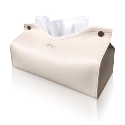 Rilmy Tissue Case, Stylish and Cute, Tissue Cover, Tissue Box, Leather, Nordic and Korean Interior Design, Faux Leather (Milky Ivory)