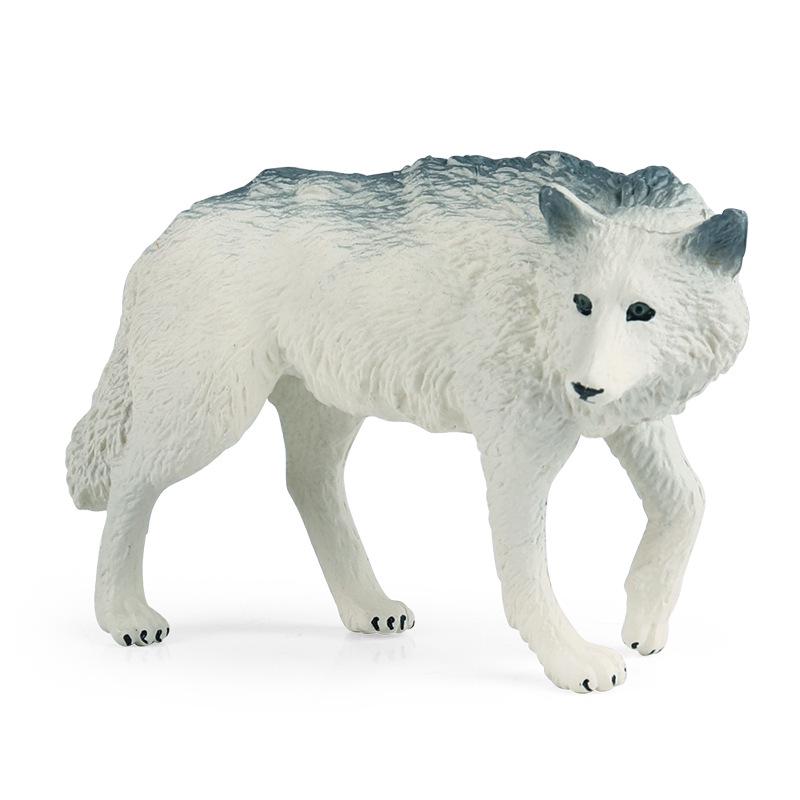 Children's Cognitive Solid Wolf Ornament - Realistic Tilting Head White & Gray Wolf Toy Model