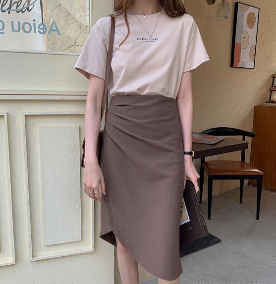 

Women s Summer 2025 Short-Sleeve Round Neck T-Shirt, New Korean Style, Letter Print, Loose Fit 2XL абрикосовий