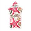 Sea Life Starfish Seahorse Printed Beach Towel Dress Hooded Robe Cloak Bath Towel Adult Swimming Beach Surf Bathrobe Beach Wear