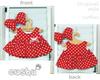cushu cush UniBear Costume Red Polka Dot Sleeveless Dress Ribbon Size Small &