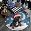 French Bulldog Round Area Rug,Carpet Rug for Living Room Bedroom Sofa Playroom Decor,Non-slip Floor Mat