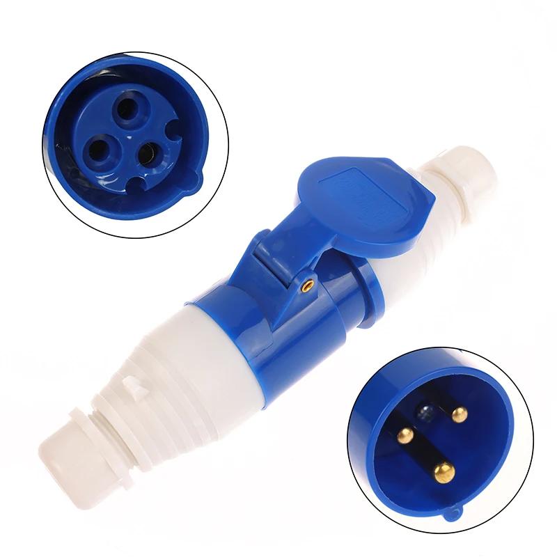 3PIN Mains Hook Up Site Socket Adapter 240v 16A Caravan Motorhome Car Connection Plug Adapter Main Plug Hook Up Site Adapter