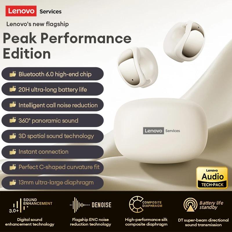 Originální bezdrátová sluchátka Lenovo RS121 OWS otevřeného typu, s klipem na ucho, Bluetooth sluchátka, HiFi zvuk, pro sport a hry, s nízkou latencí, s mikrofonem, Nové