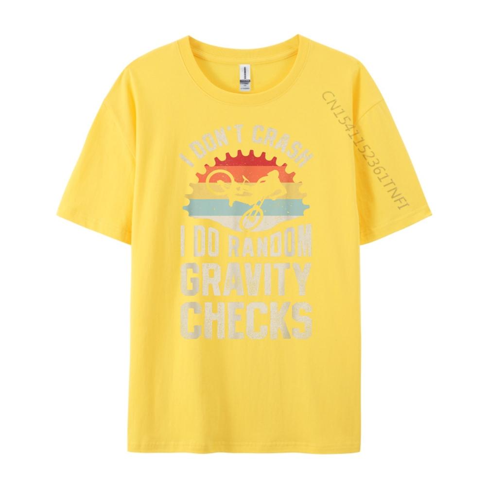 I Dont Crash I Do Random Gravity Checks Mountain Biking 3XL Men Clothing High Quality Mens TShirt Memorial Day