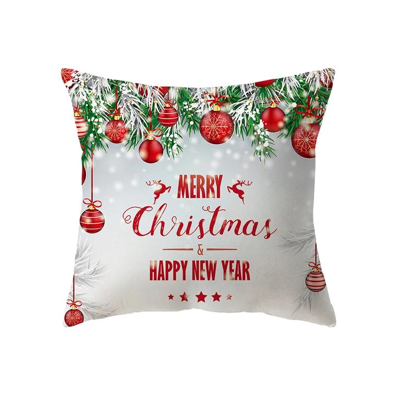 Merry Christmas Cute Santa Claus Print Pattern Cushion Cover Home Living Room Sofa Decoration Square Pillow