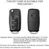 ELOHEI for VW Key Fob Cover, Premium Soft TPU 361 Degree Full Protection for VW Volkswagen Jetta Beetle Tiguan Passat Golf MK6 Polo 3 Buttons(Leather