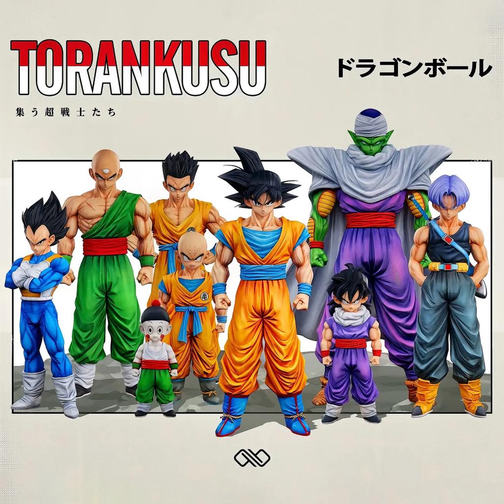 9pcs Dragon Ball Z Infinite Z Warrior Set GK Figures Goku Gohan Vegeta Piccolo Torankusu Trendy Toy Model Statue Decoration Gift