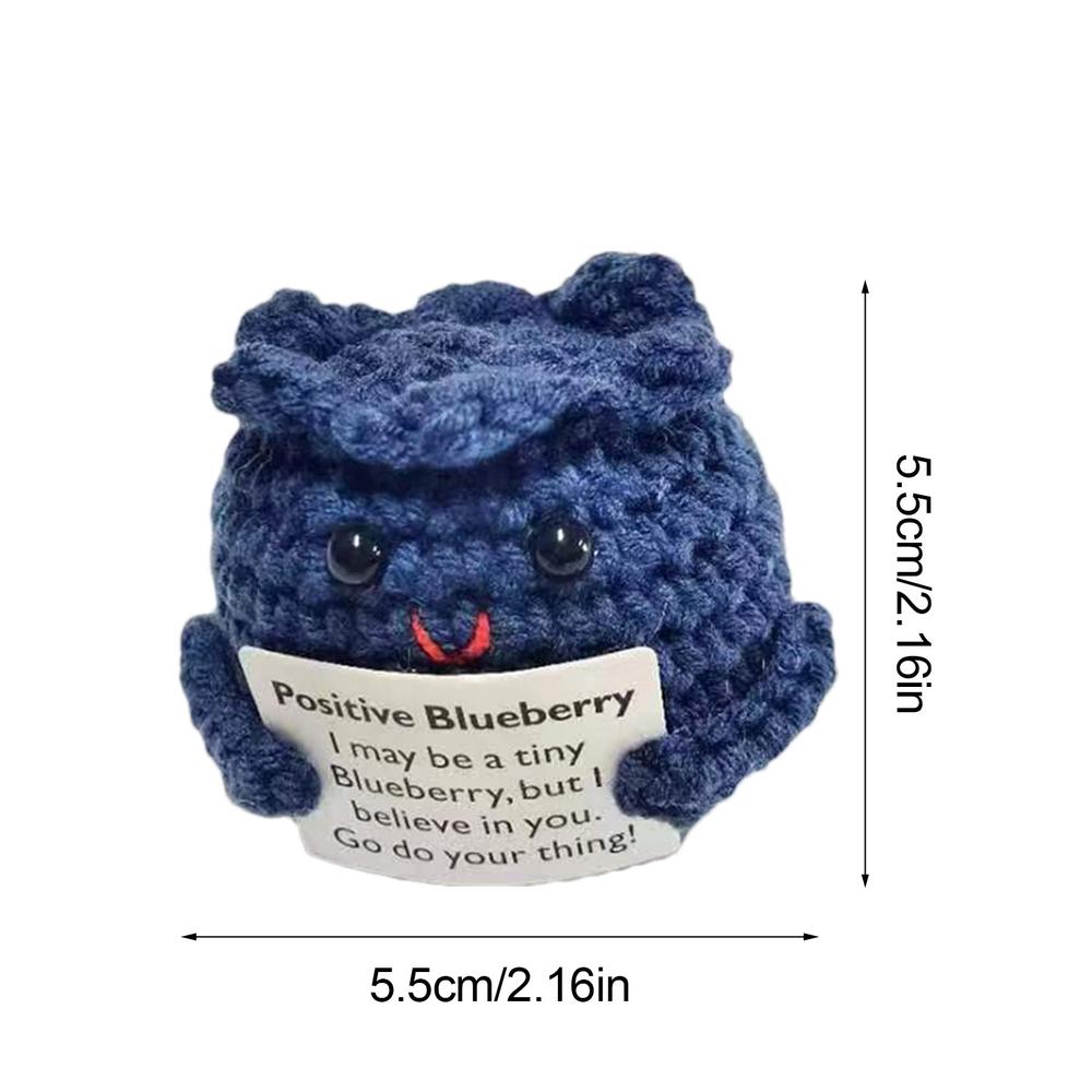 Positive Crocheted Crocheted Toy with Encouraging Card for Emotional Support Koala Rabbit Mouse Onion Blueberry Gift for Kids