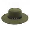 2022 Woolen Hat Women Spring And Autumn French Top Hat White Flat Edge Wide Brim British Men