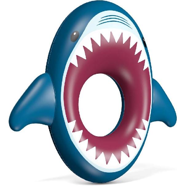 Jasonwell Inflatable Shark Pool Float Shark Floaties Water Fun Summer Beach Swimming Pool Tube Inflatables Ride On Pool Party Raft Lounge Toys for