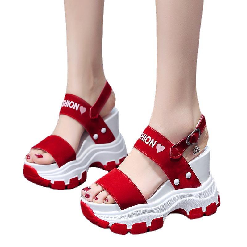 Fashion Wedge Sandals Female Fairy Wind Summer New Muffin Thick Bottom Inside High Open-toe Heels Sandalias De Mujer