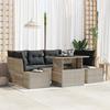 VidaXL 7-piece Garden Lounge Set with Cushions Light Grey In Poly Rattan 3357855