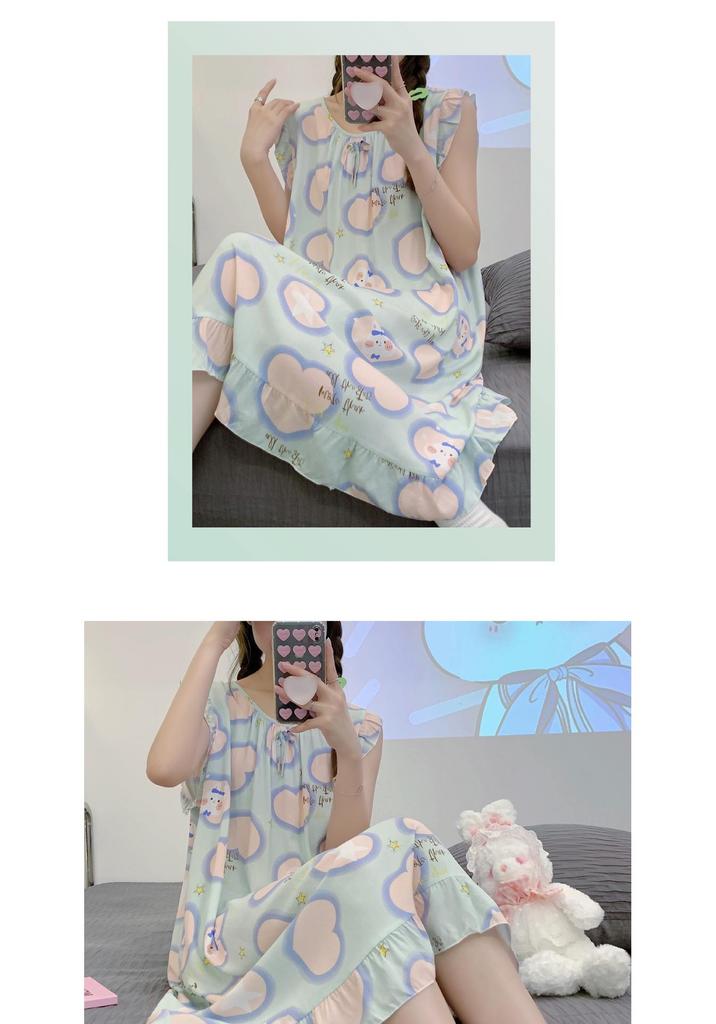 Women's Cotton Silk Camisole Pajama Dress - Summer, Loose Fit, Cute Japanese Style, Sexy and Thin, Perfect for Students