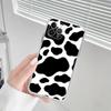 Custodia per telefono in silicone morbido con texture zebrata di mucca dalmata bianca e nera per iphone 14 13 12 11 Pro Mini XS MAX 8 7 6 Plus X XS XR